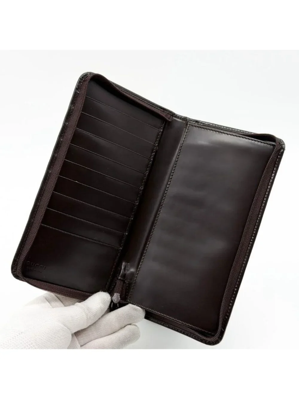 Gucci Era Zip Around Leather GG Wallet